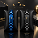 Nosaya Luxury Stainless Steel Chain Bracelet for Men – Metallic Blue & Matte Black (Nosaya.pk)